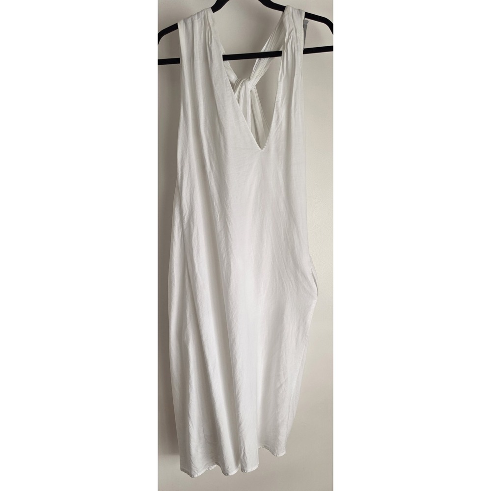 Vince Mini Dress XS White Sleeveless Asymmetrical V-Neck Minimalist Slip
